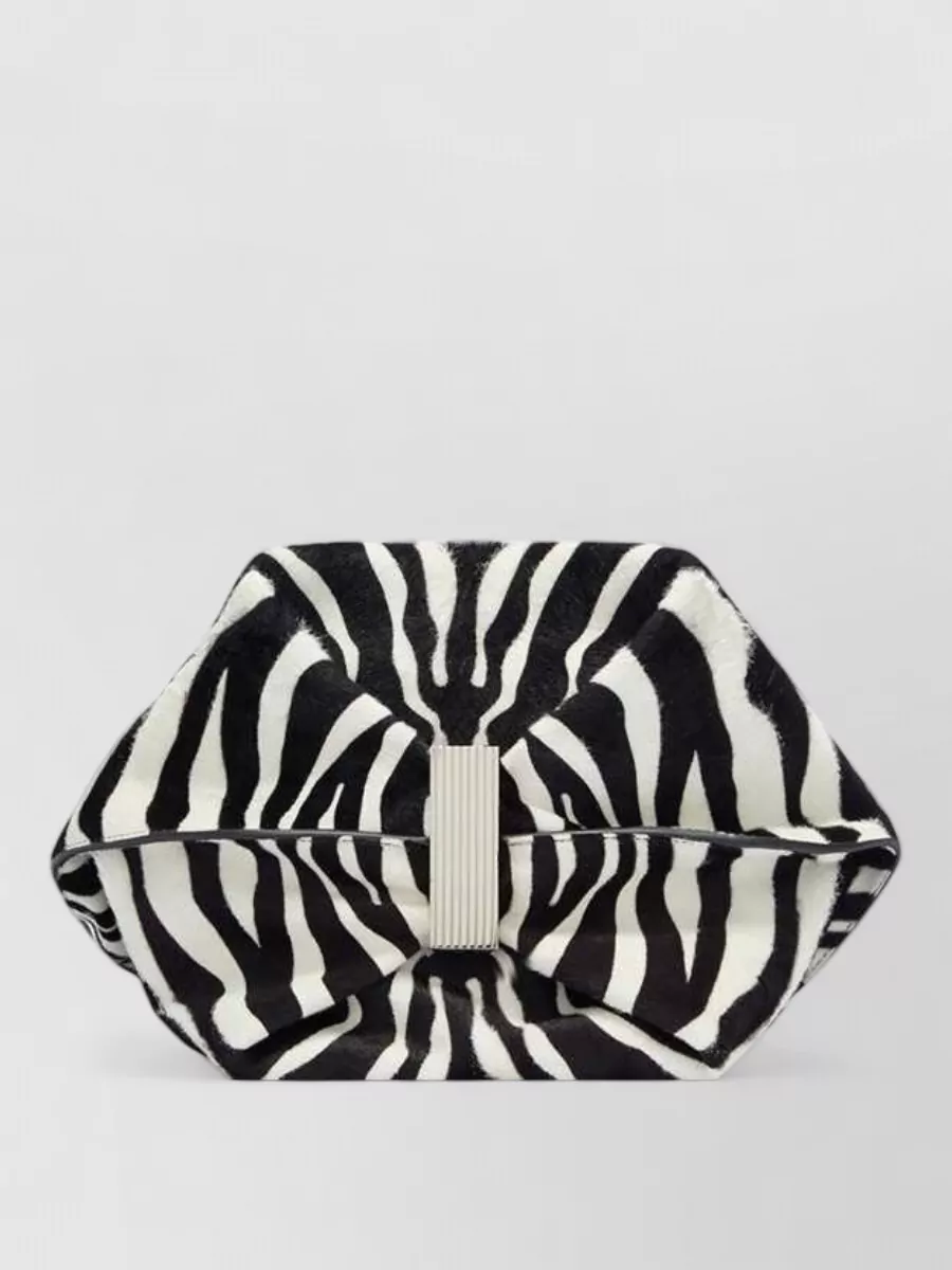 The Attico Large Leather Zebra-Print Shoulder Bag