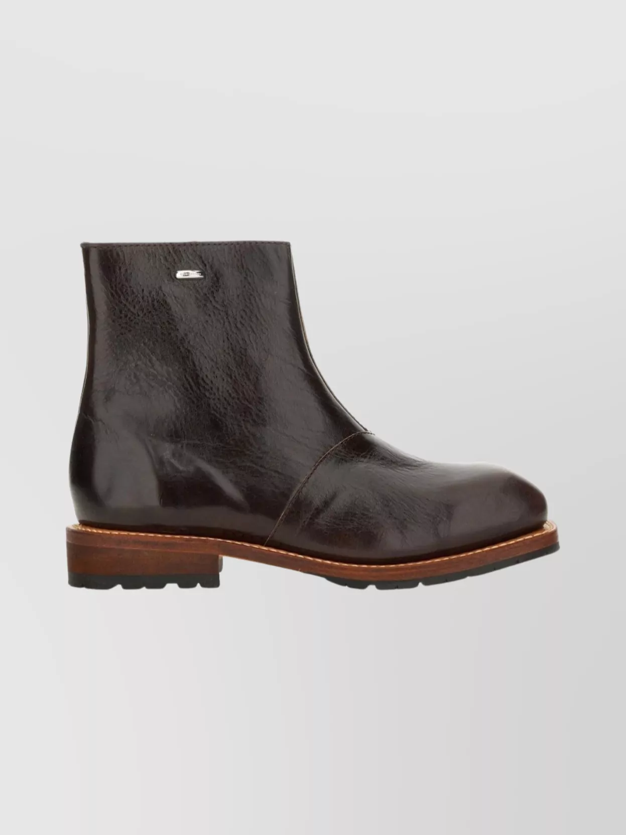 Our Legacy Round Toe Ankle Boots With Stacked Heel