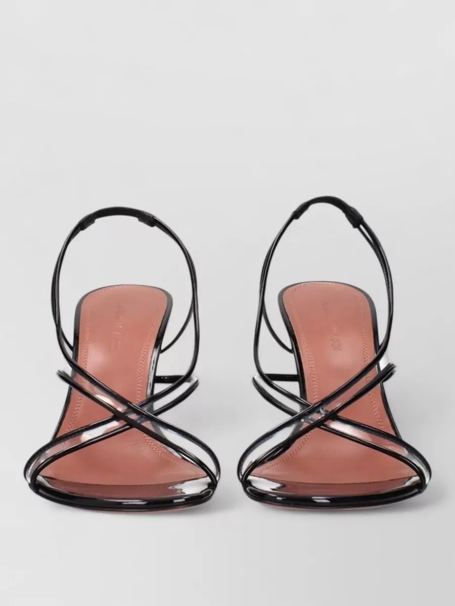 Amina Muaddi leather stiletto sandals