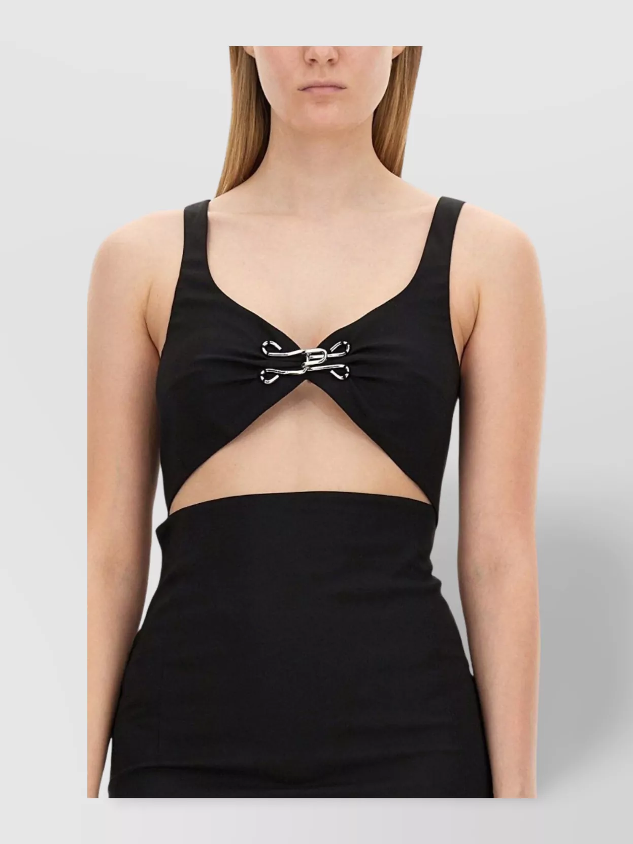 Moschino Cut-Out Midi Dress Metal Embellishment