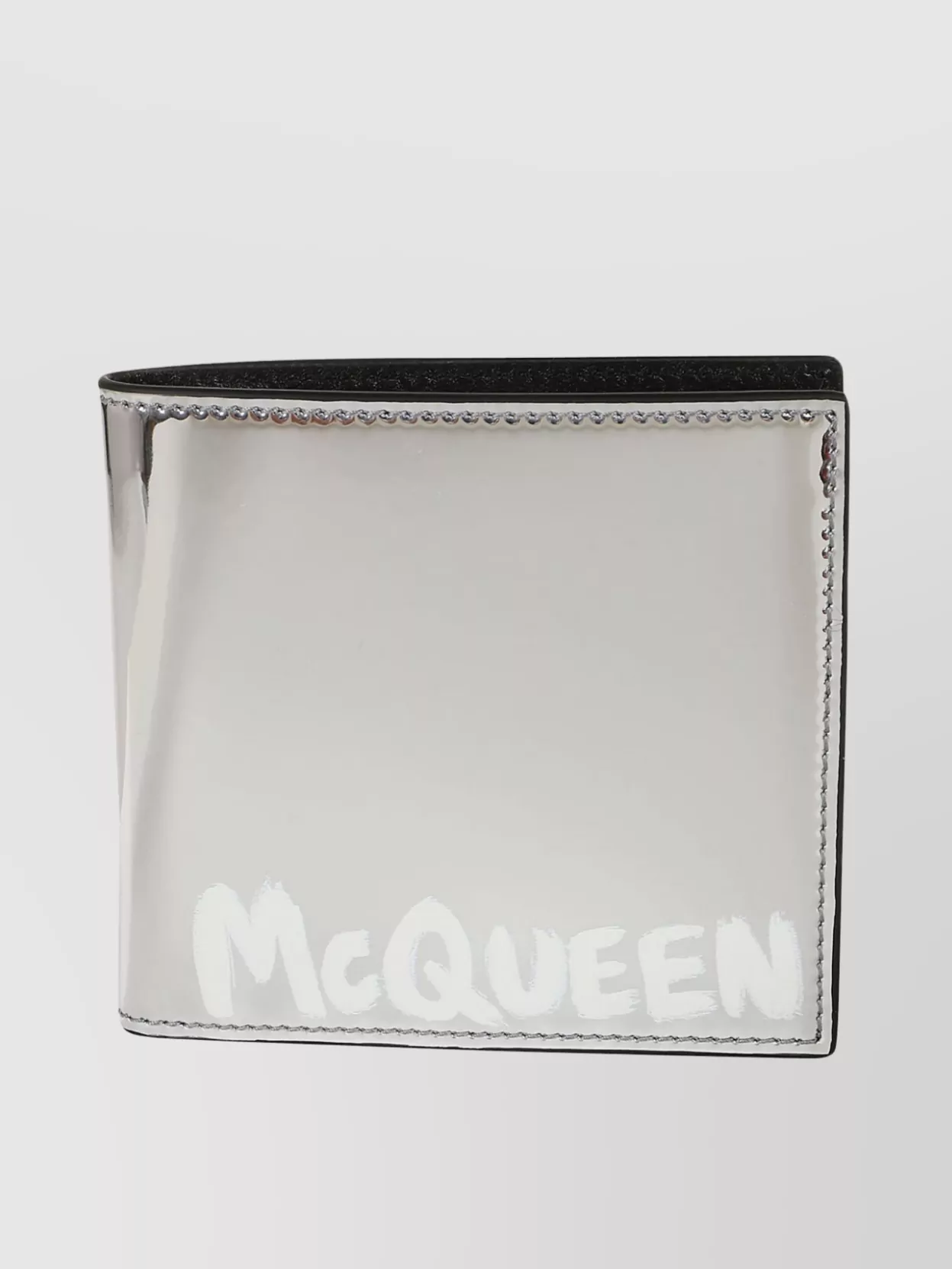 Alexander Mcqueen 8cc Bifold Wallet Metallic Detailing In White