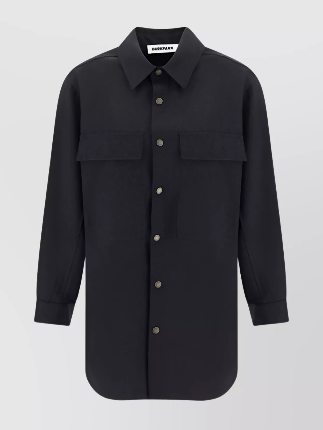 Shop Darkpark Oversize Wool Shirt With Front Pockets