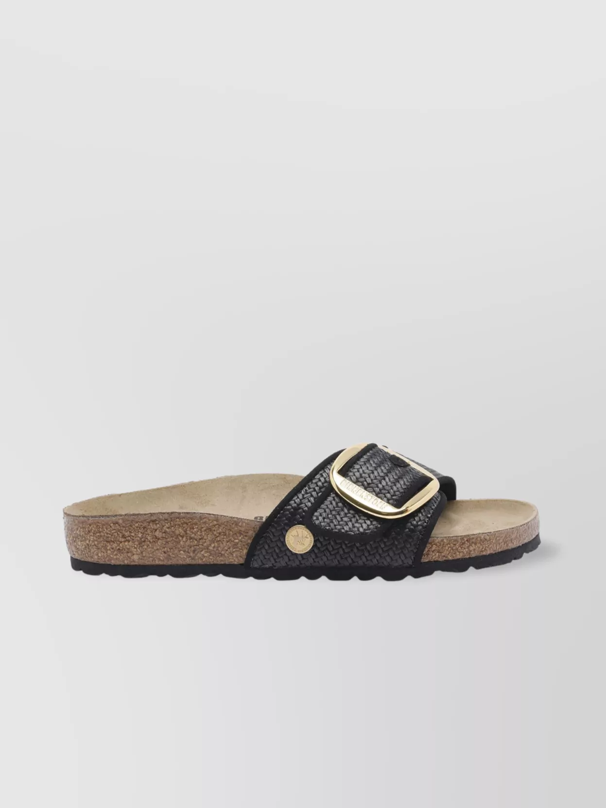 Birkenstock Sandals With Cork Sole And Woven Texture