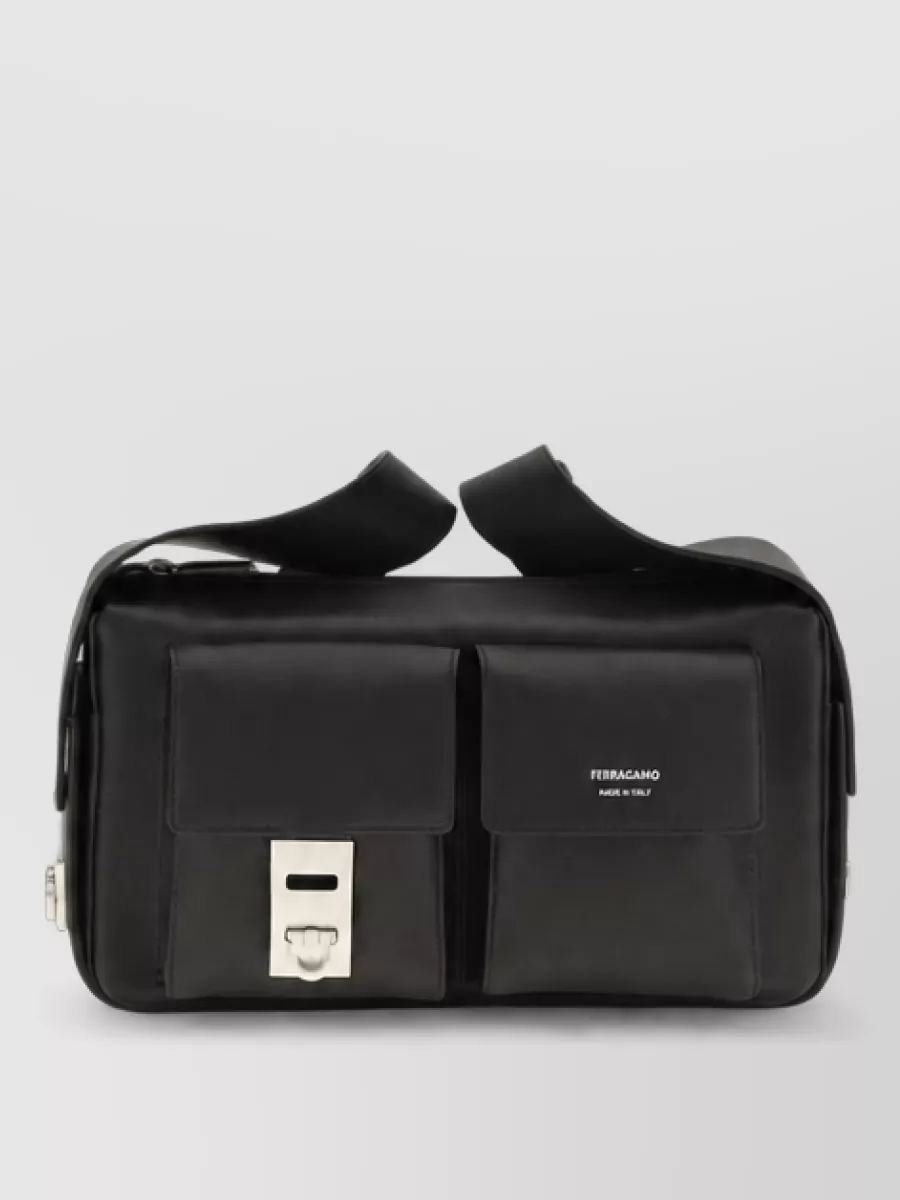 Ferragamo calf leather utility crossbody bag