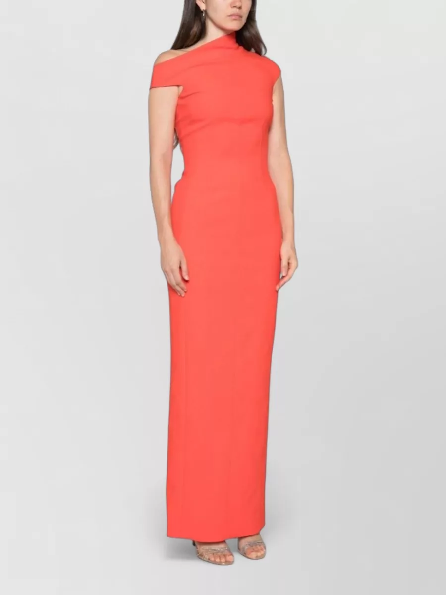 Solace London Asymmetric High-Neck Sleeveless Maxi Dress