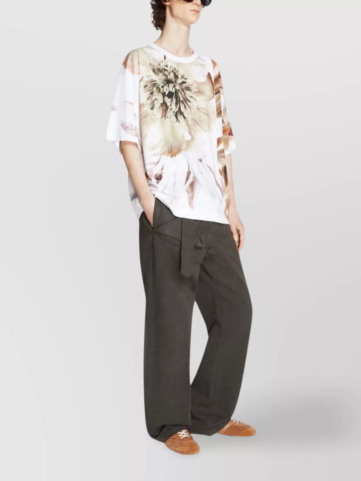 Dries Van Noten Floral Print Round Neck Short Sleeve Top
