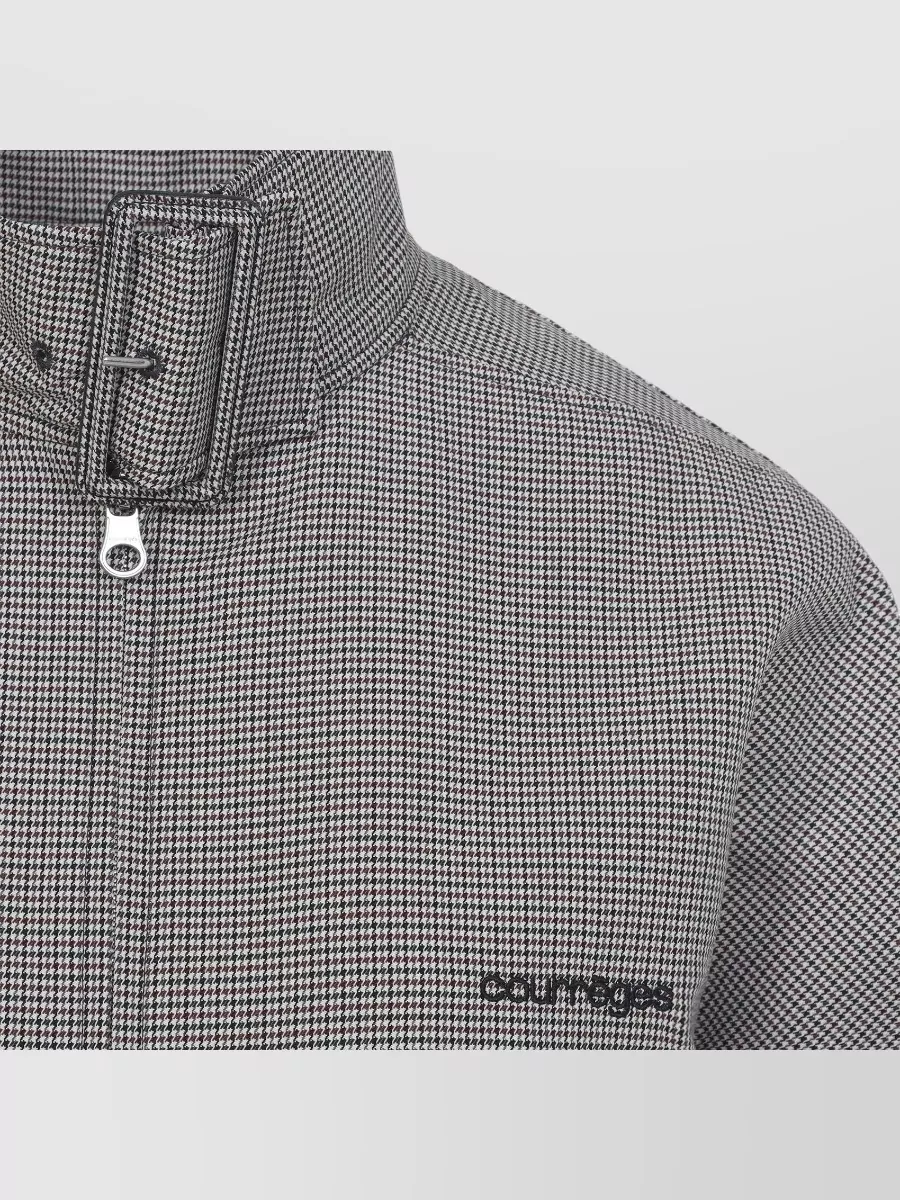 Courrèges Houndstooth Bomber Jacket High Collar