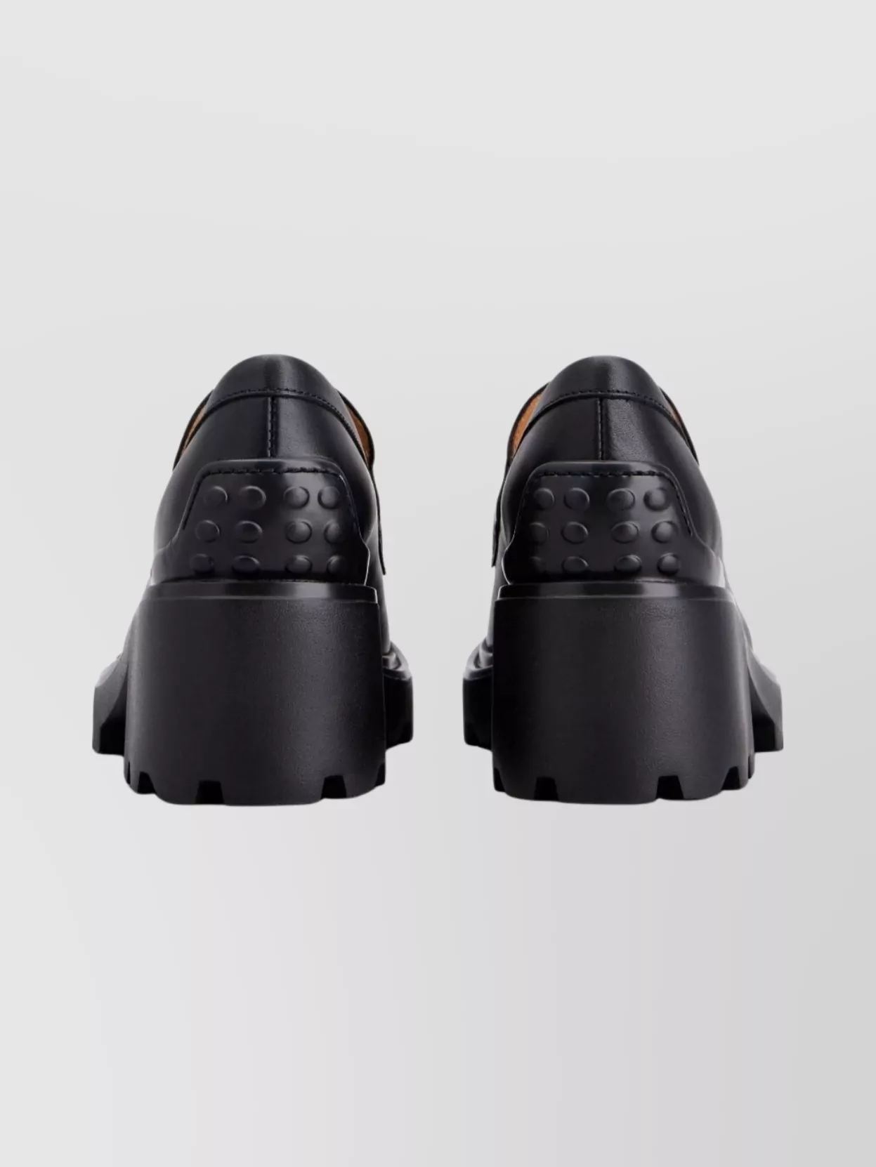 Tod's Chunky Heel Loafers With Metal Chain Detail