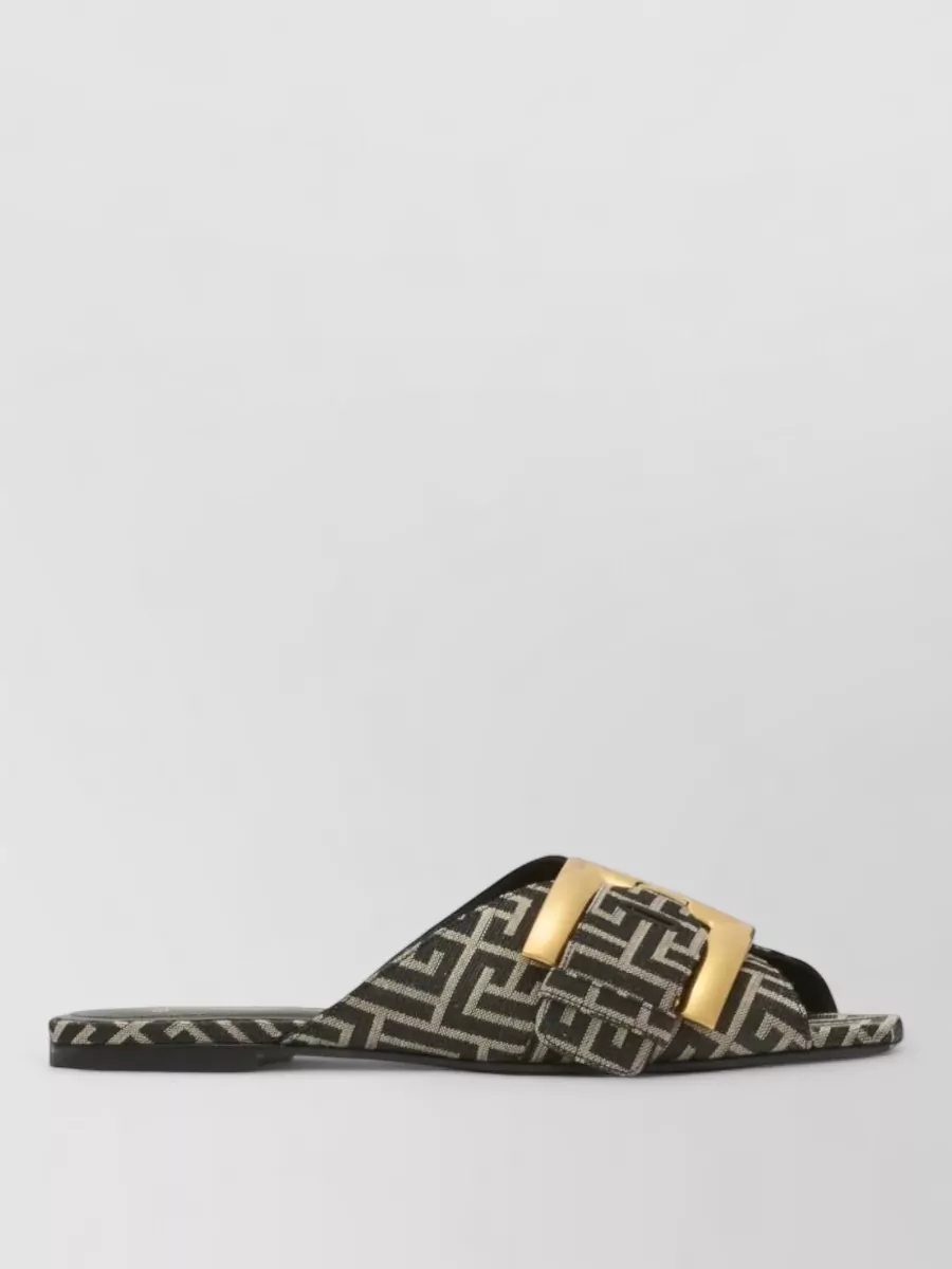 Balmain monogram jacquard flat sandals