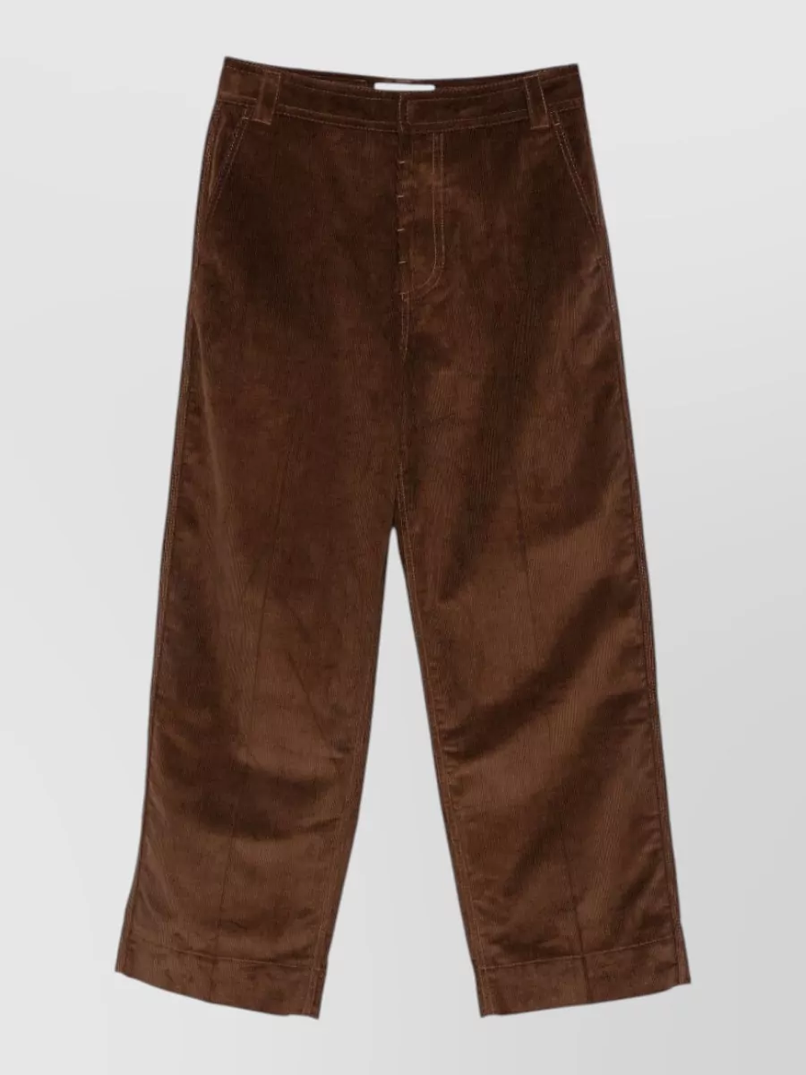Ami Paris Corduroy High-Rise Wide-Leg Trousers