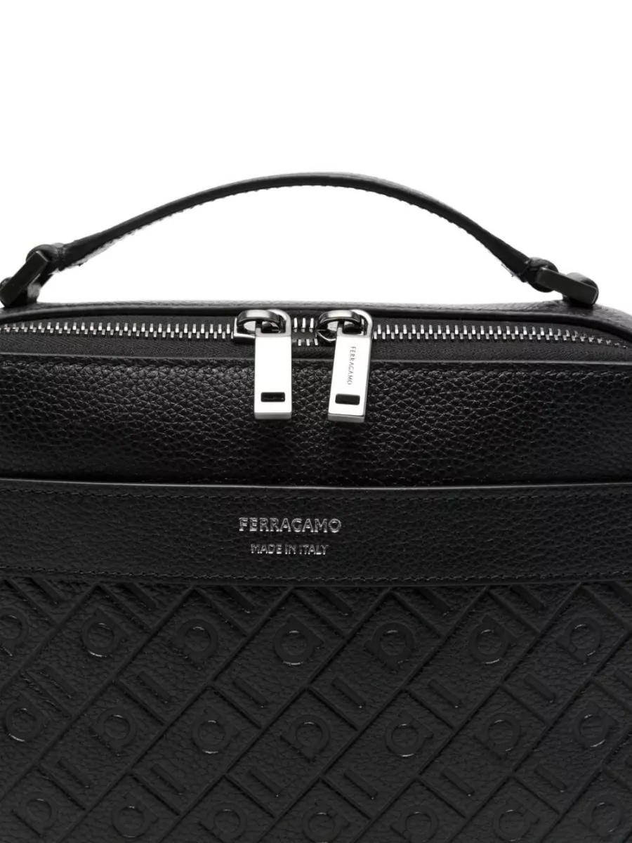 Ferragamo Leather Embossed Crossbody Bag