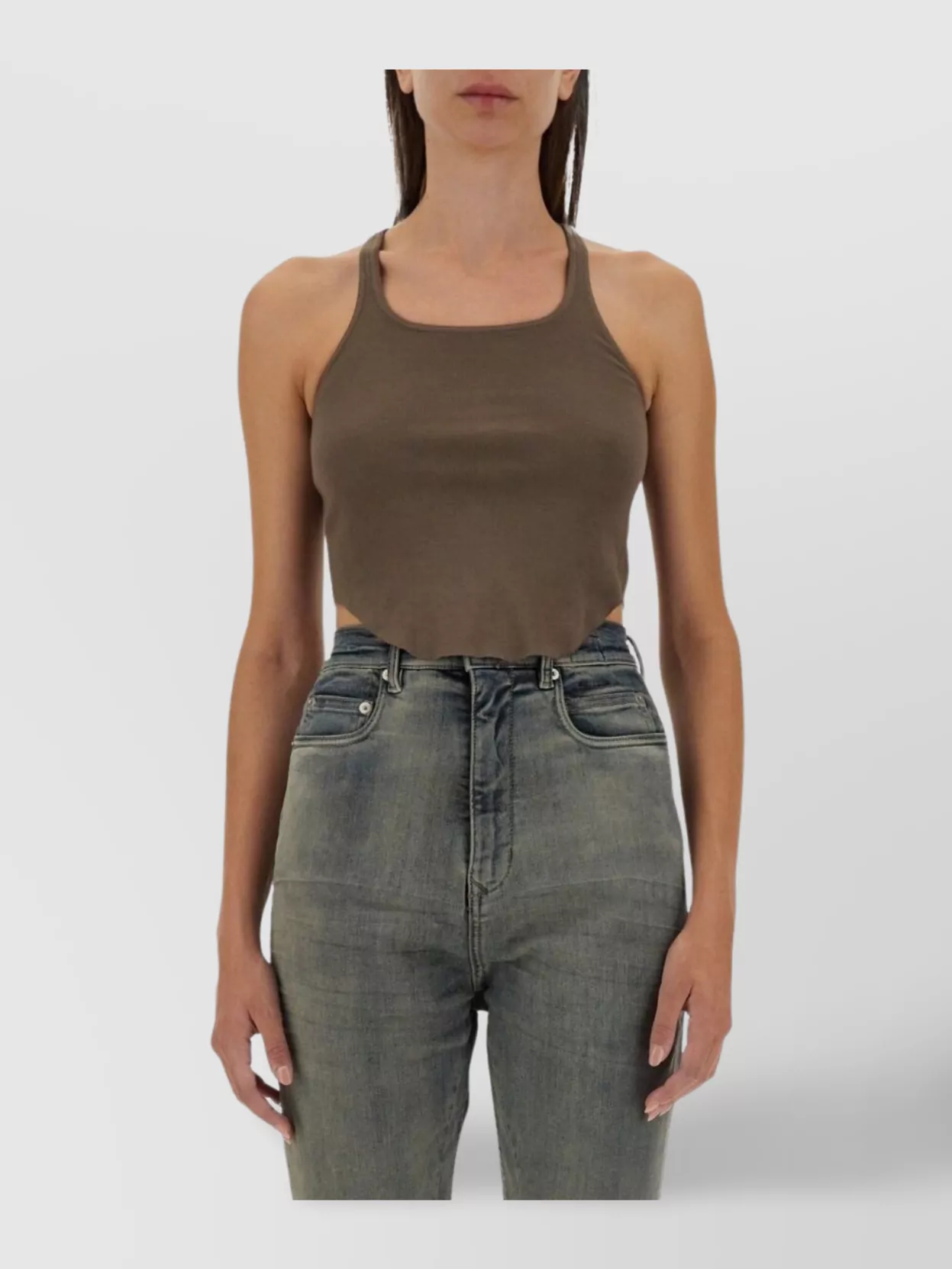 Rick Owens Drkshdw Cropped Sleeveless Tank Top Racerback