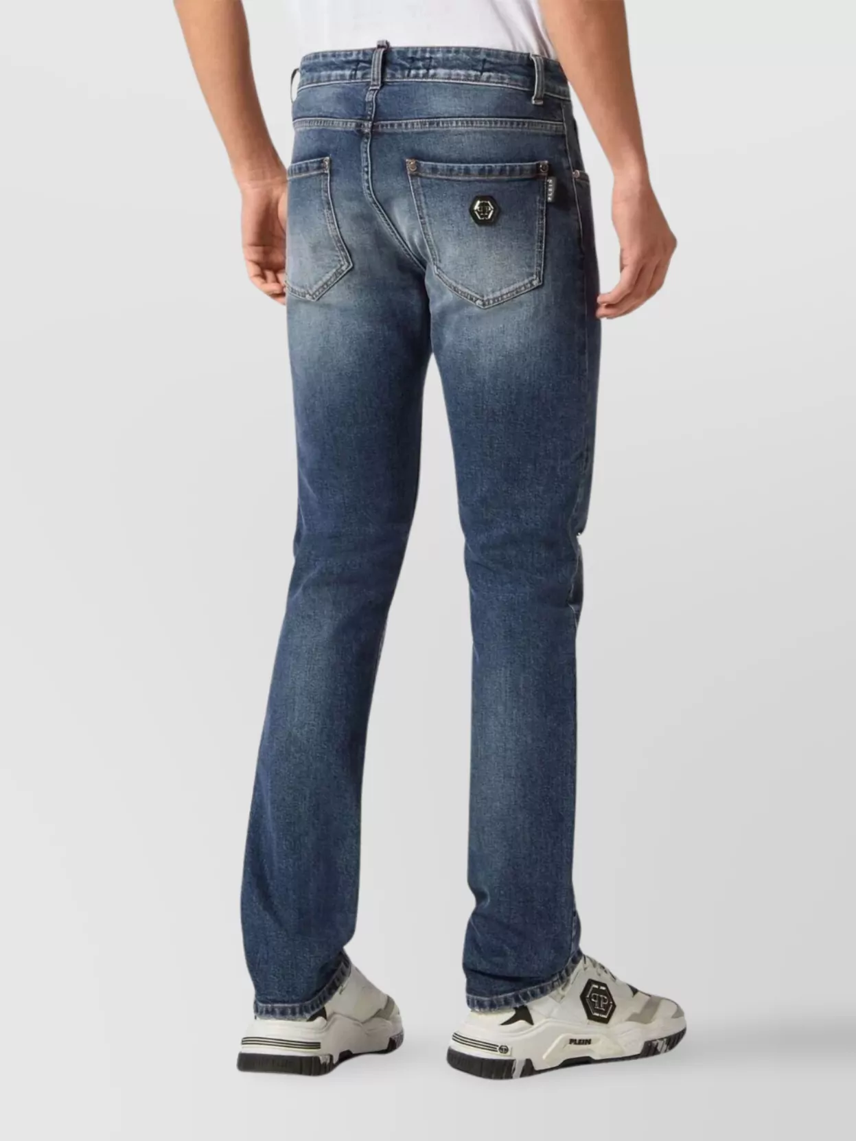 Philipp Plein Casual Trousers With Distressed Finish And Five Pockets