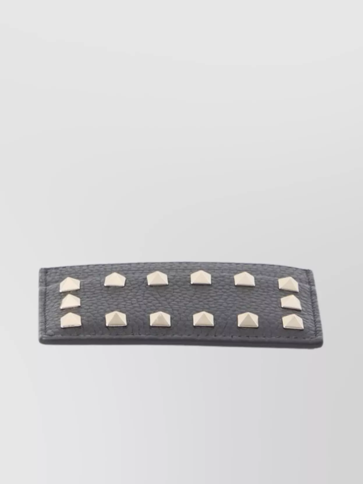 Valentino Garavani Studded Leather Card Holder With Textured Finish