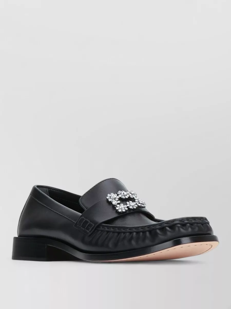 Roger Vivier crystal-embellished leather loafers