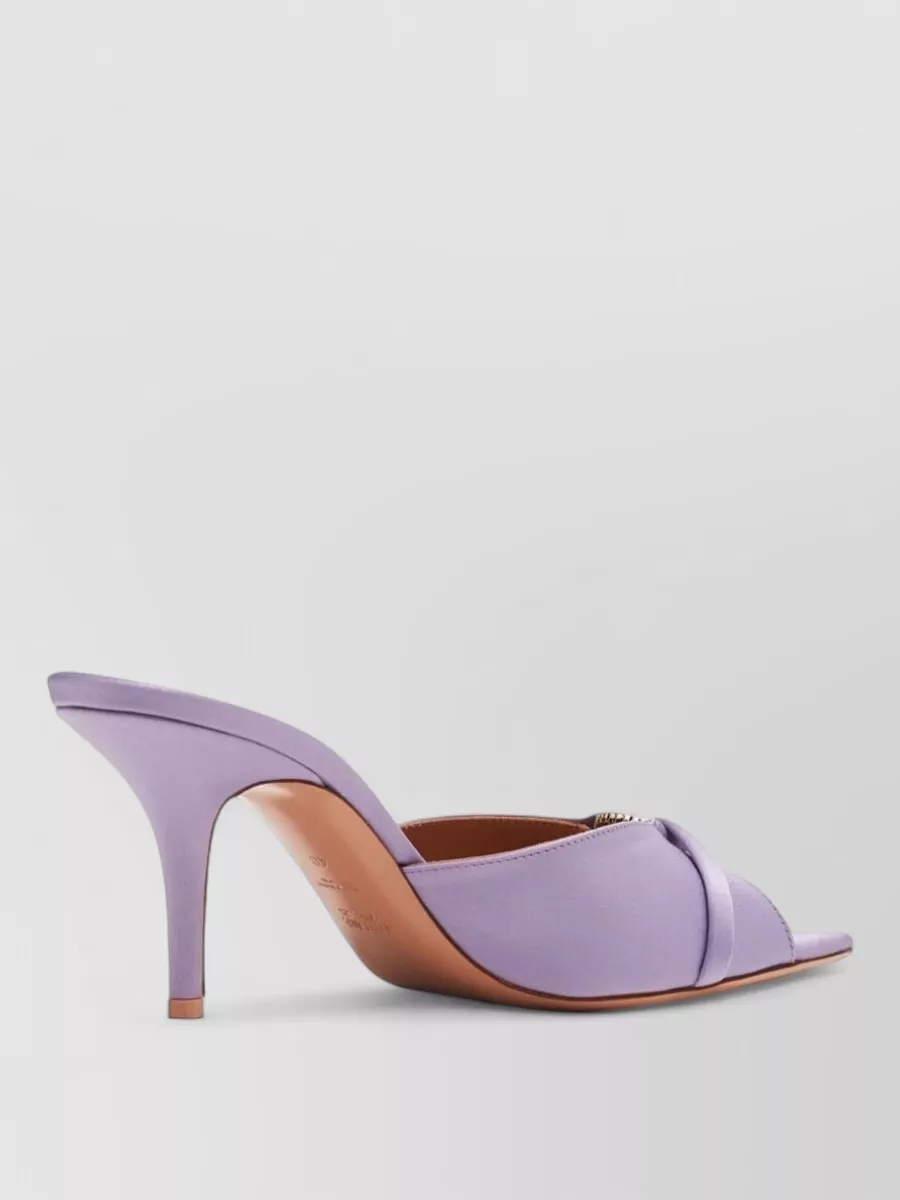 Malone Souliers Crystal Embellished Satin Heel Mules