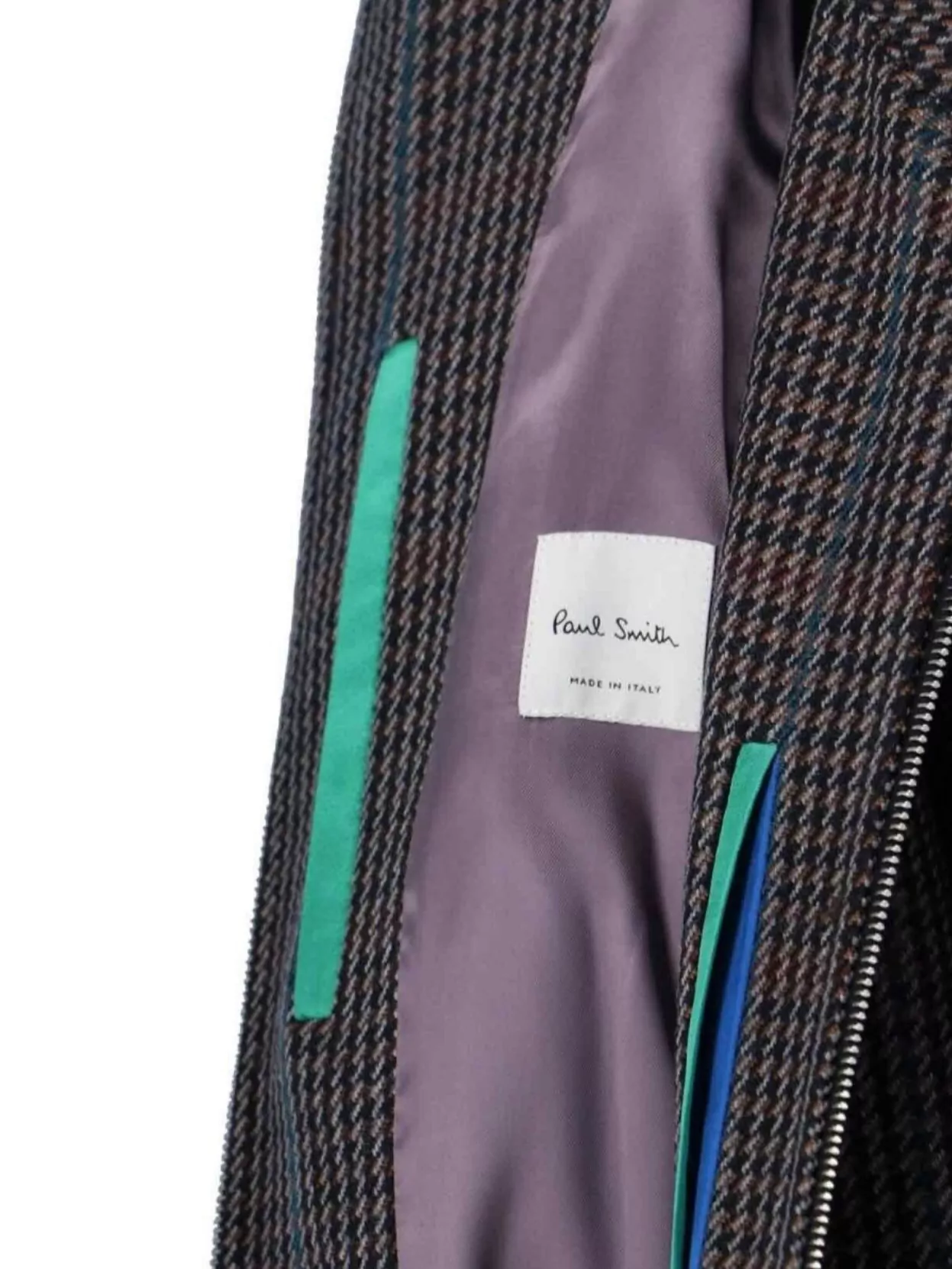 Paul Smith Checkered High Collar Jacket Side Pockets
