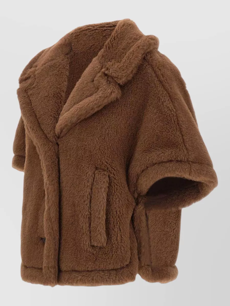 Max Mara Teddy Cape Faux Fur Texture