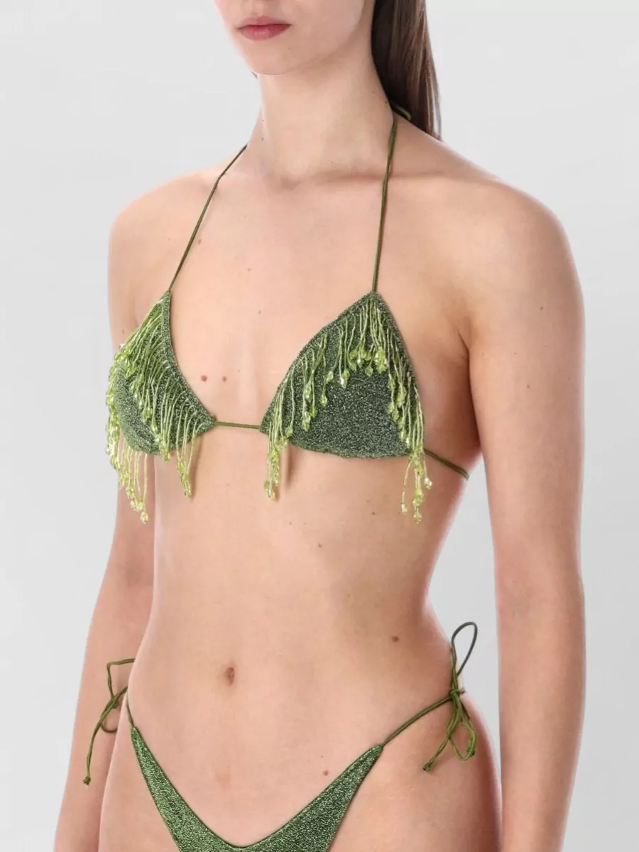 Oséree Metallic Pearl-Embellished Bikini Set