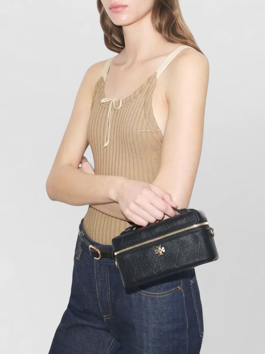 Tory Burch Charlie Quilted Leather Vanity Case