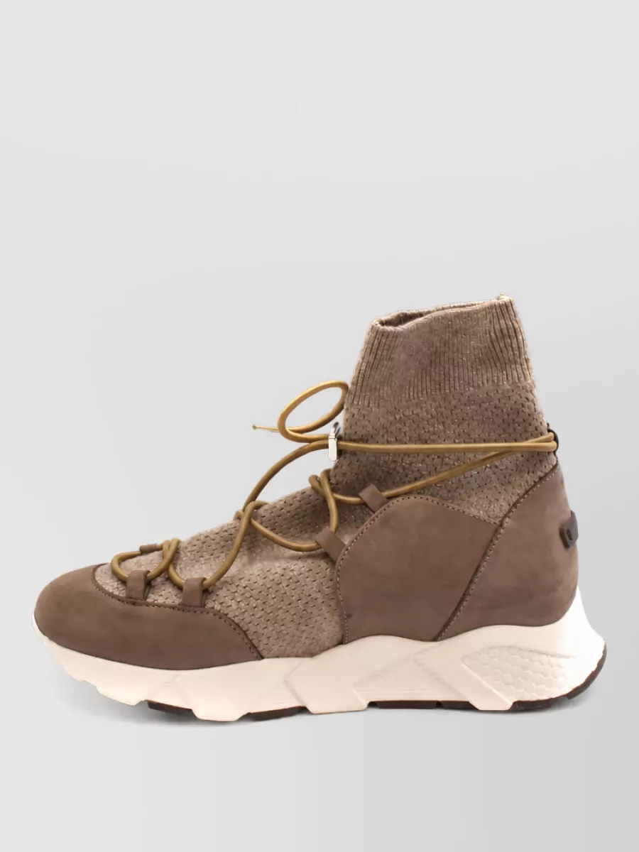 Peserico Leather High-Top Sneakers