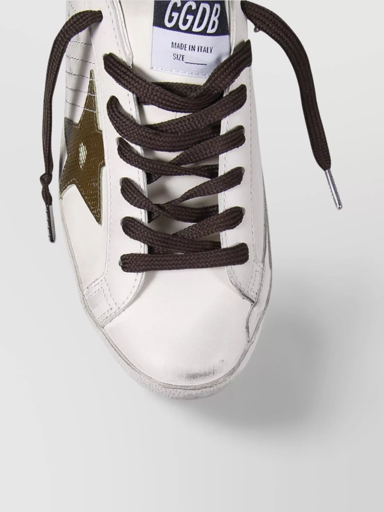Golden Goose Leather Upper Sneakers With Cocco Print Star In White