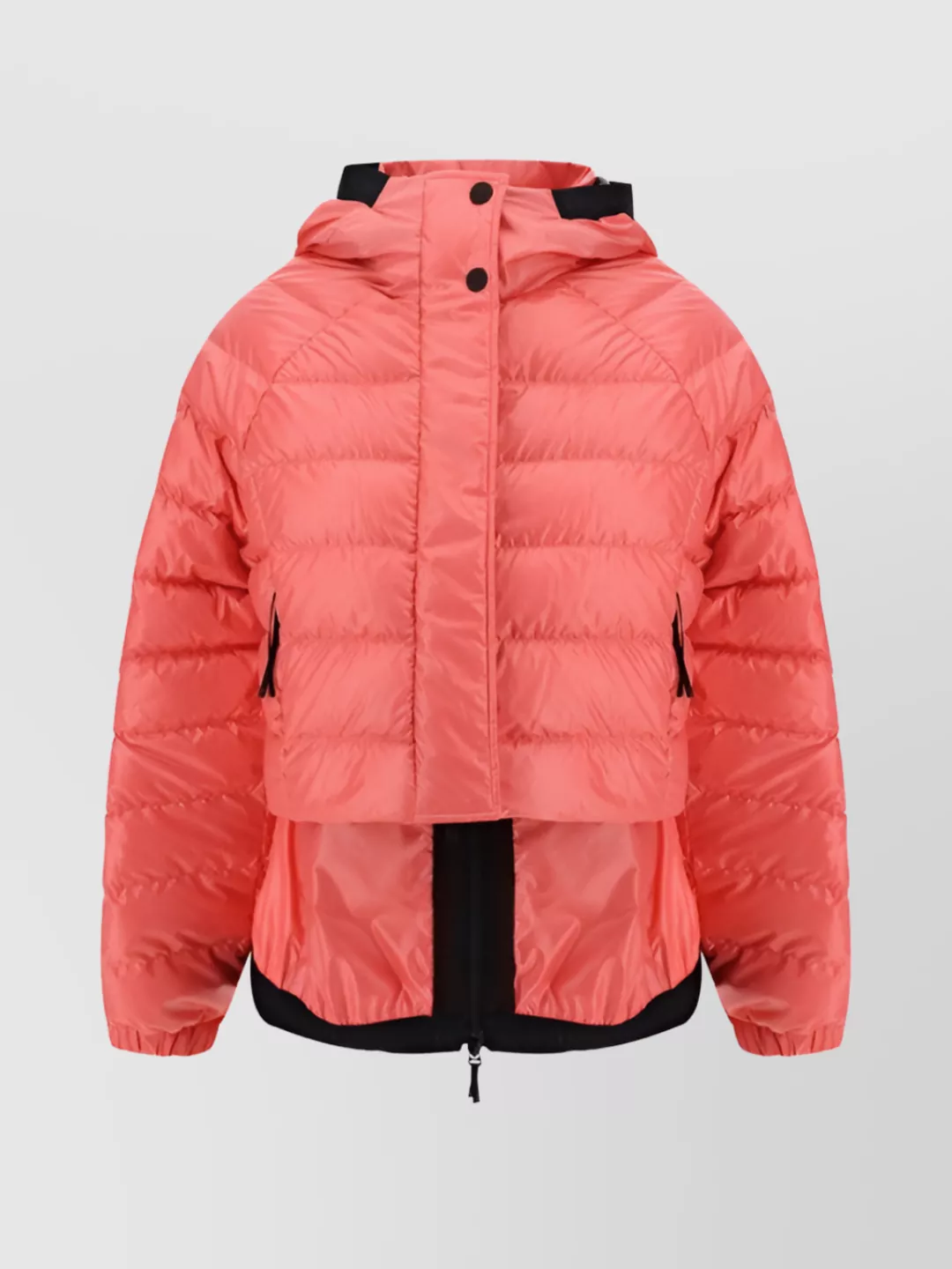Shop Moncler Down Jacket Cropped Elasticated Cuffs