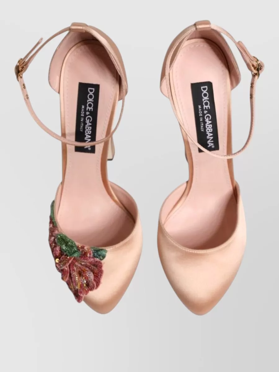 Dolce&Gabbana Satin Ankle Strap Platform Sandals