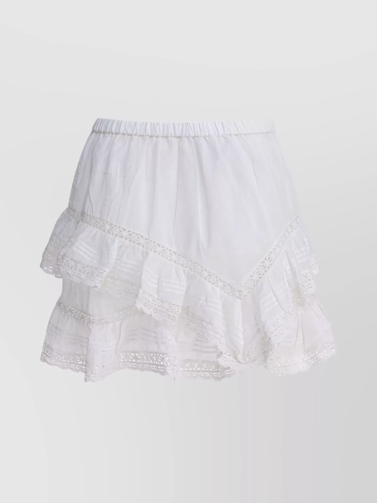 Isabel Marant Étoile Layered Lace Trim Skirts With Ruffled Hem In White