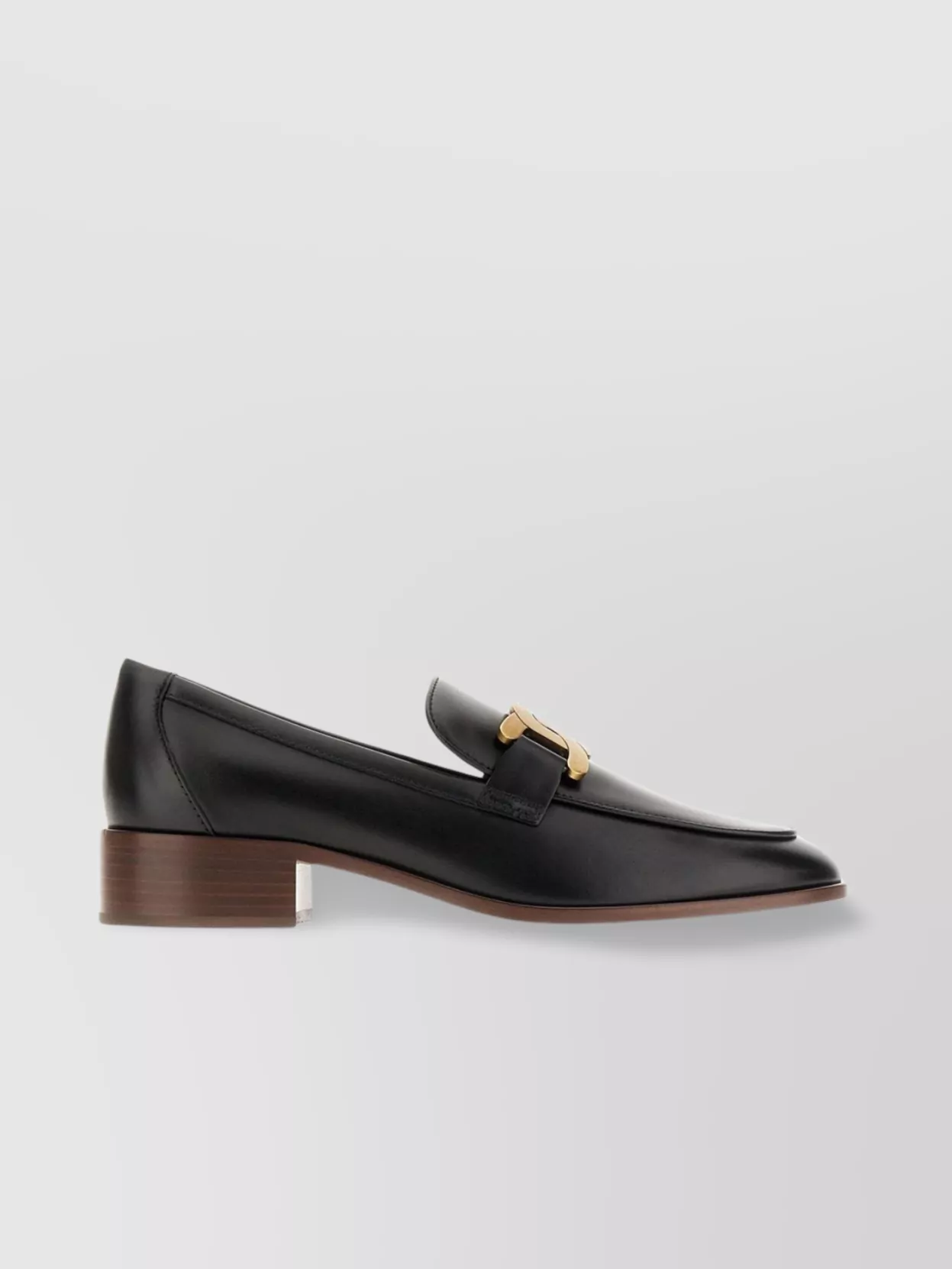Tod's Leather Loafers With Block Heel And Gold-tone Hardware