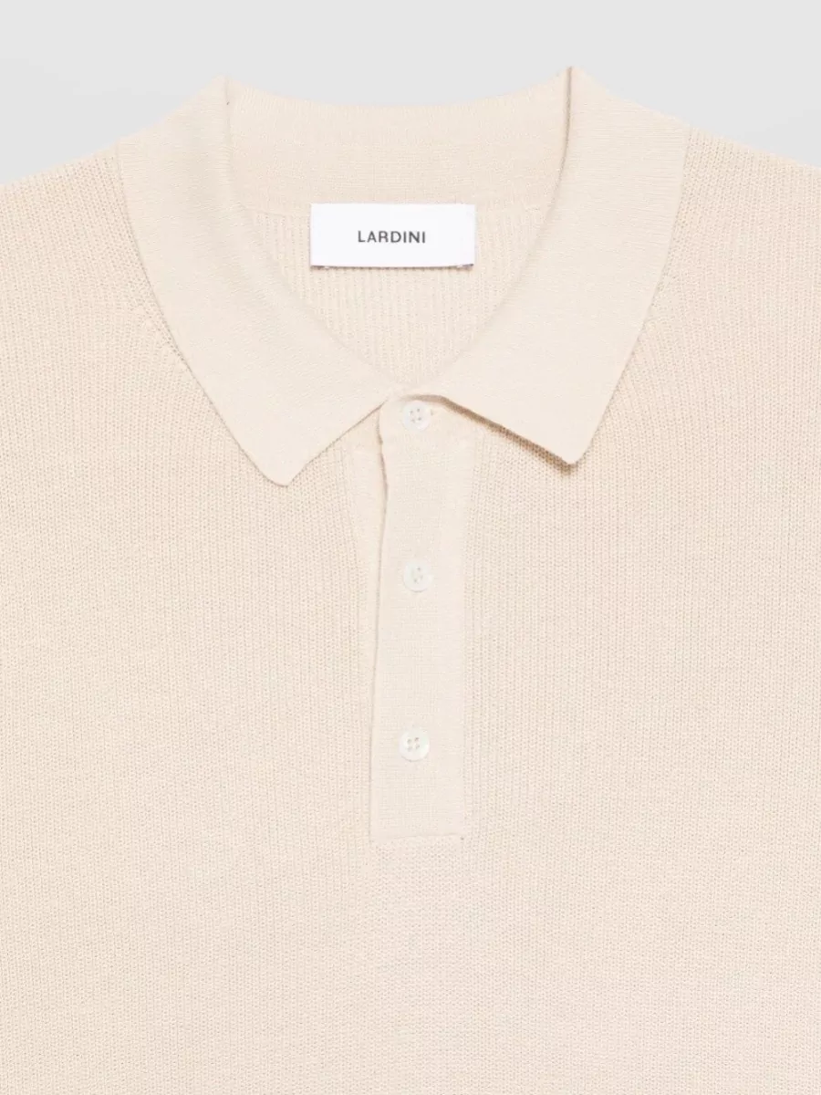 Lardini Ribbed Knit Short-Sleeve Polo Shirt