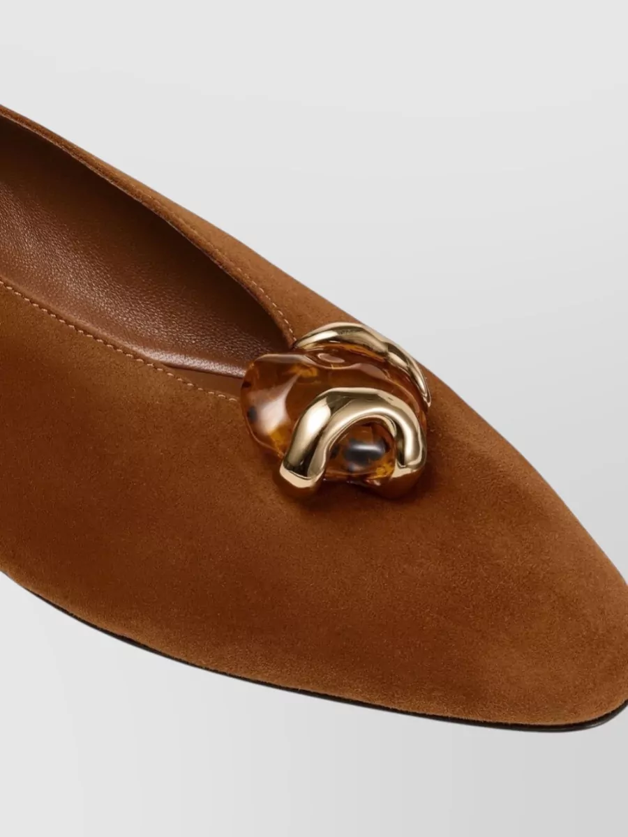 Jimmy Choo Suede Appliqué Ballerina Flats