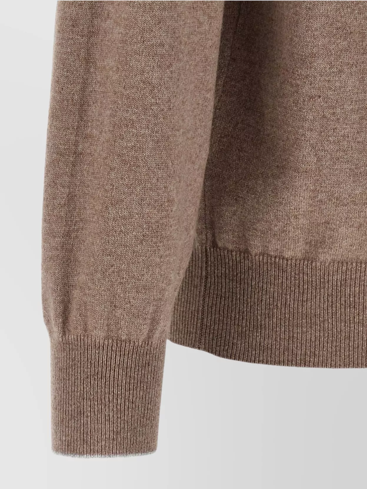 Brunello Cucinelli Cashmere Crew Neck Sweater With Ribbed Cuffs And Hem