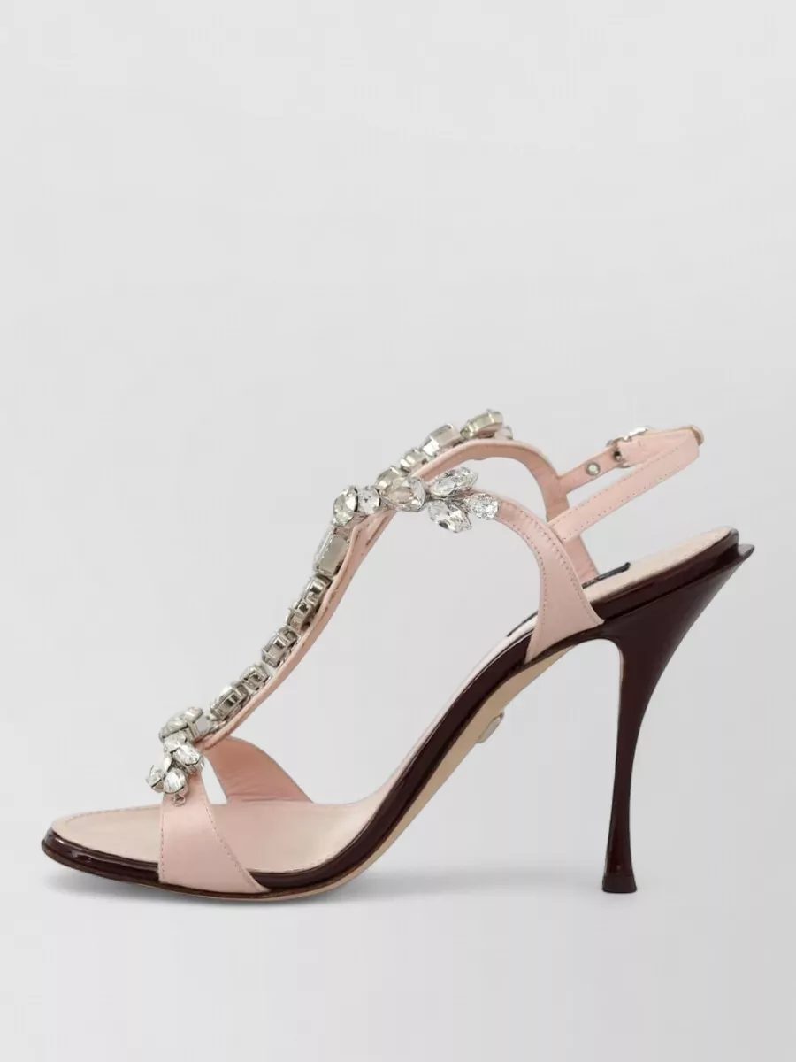 Dolce&Gabbana Silk Crystal-Embellished Stiletto Sandals