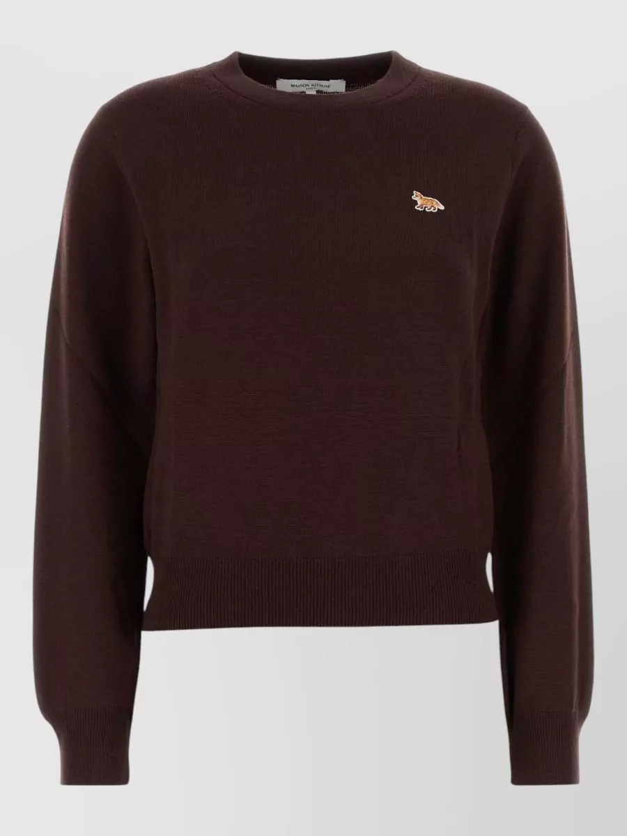 Maison Kitsuné merino wool fine-knit regular-fit crew-neck sweater