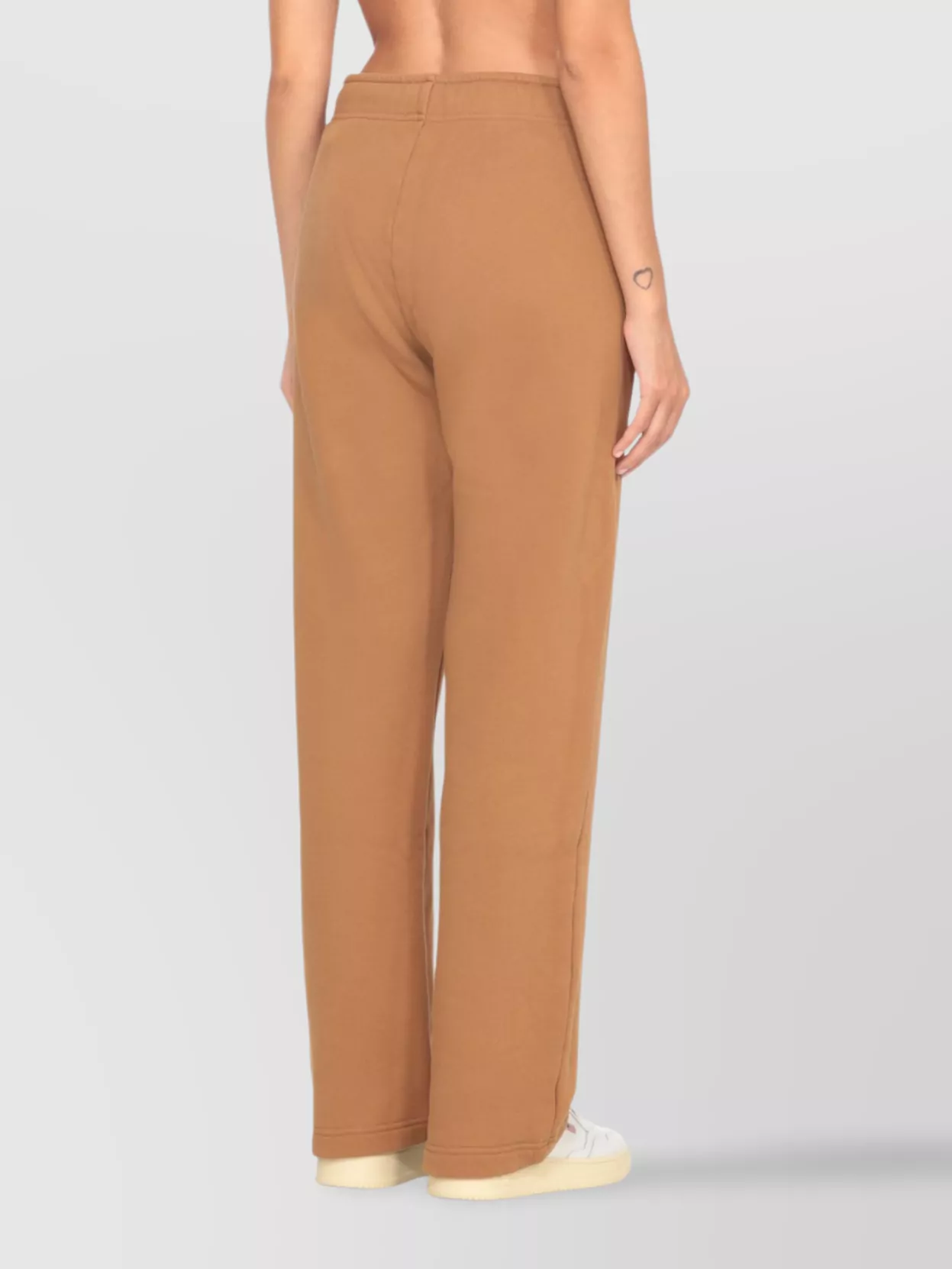 Autry Walnut Cotton Sweatpants With Applique Logo And Adjustable Waistband In Brown