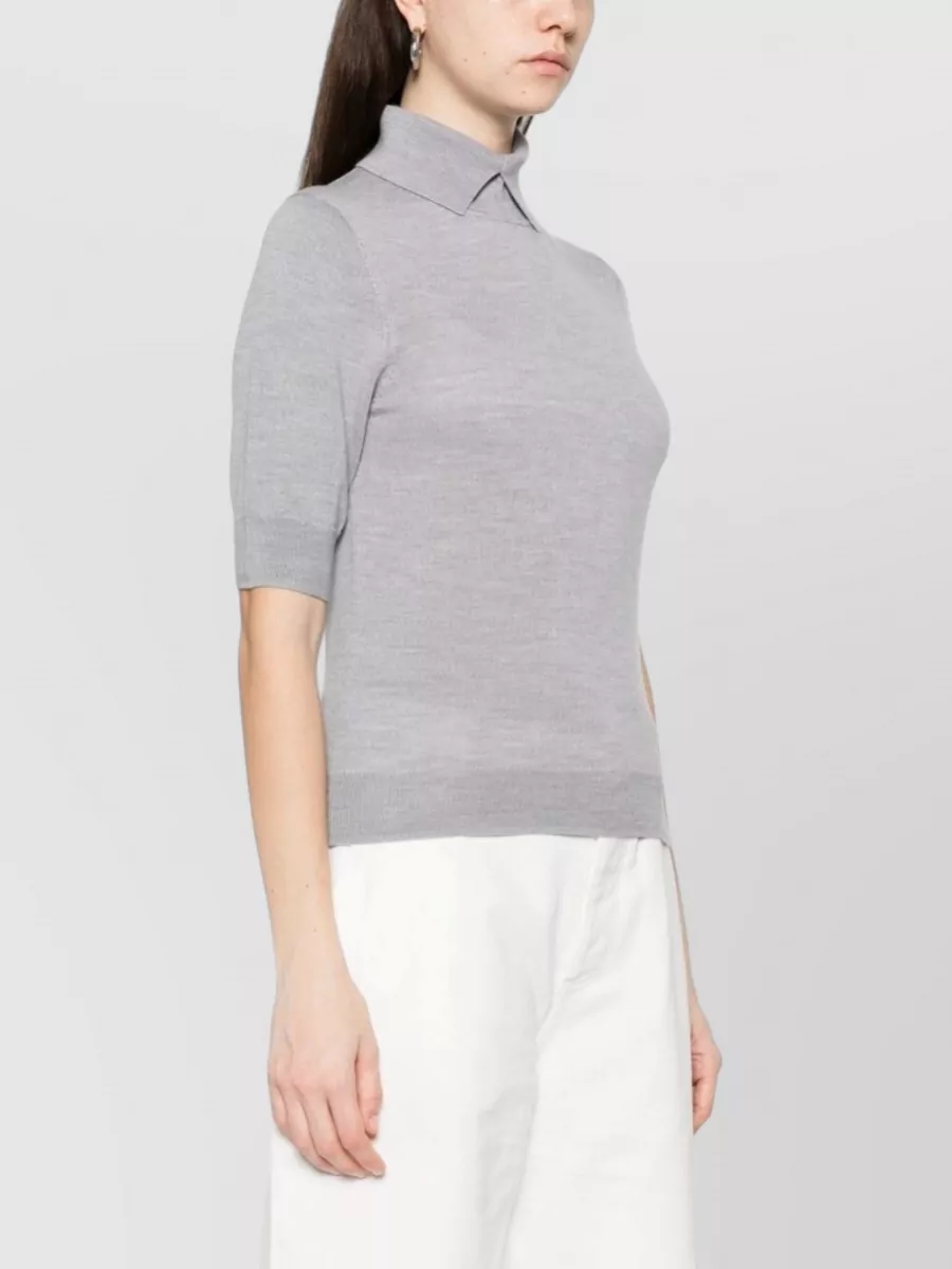 Herskind Perry Wool Sweater Collared Short Sleeves