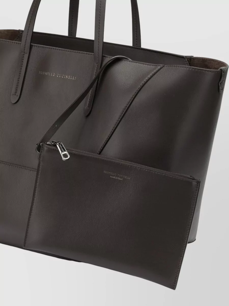 Brunello Cucinelli Large Leather Shoulder Bag