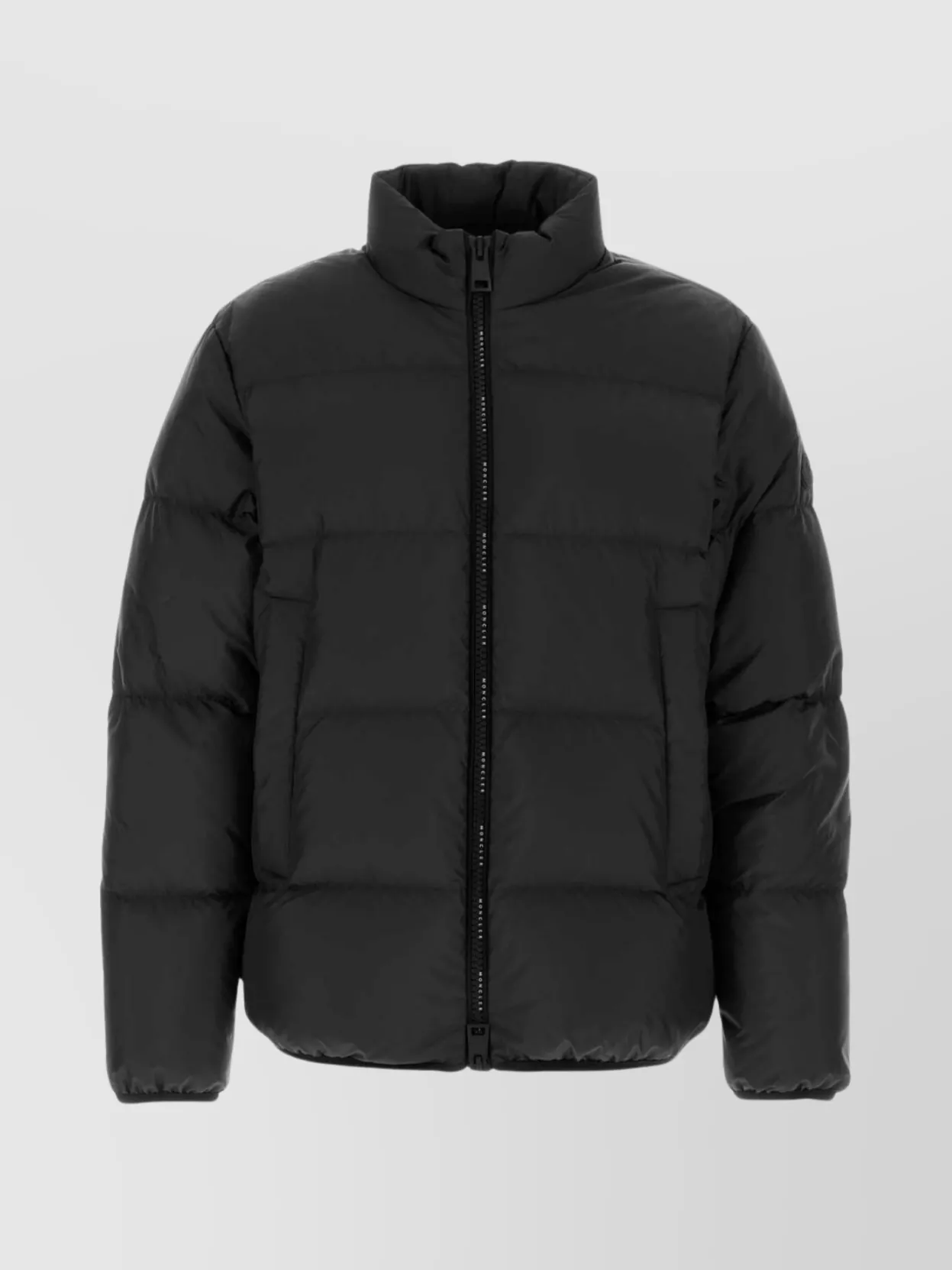 Moncler Nylon Down Jacket High Collar In Black