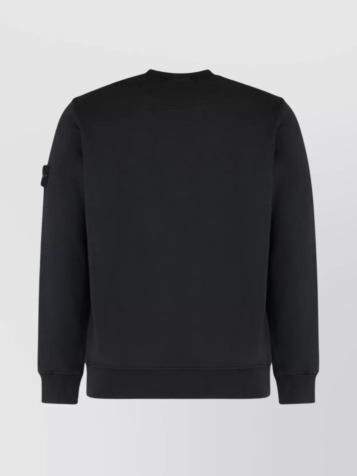 Stone Island Crew Neck Cotton Sweatshirt With Ribbed Cuffs