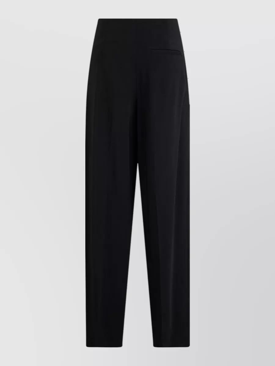Alberta Ferretti High-rise pleated straight-leg tailored trousers