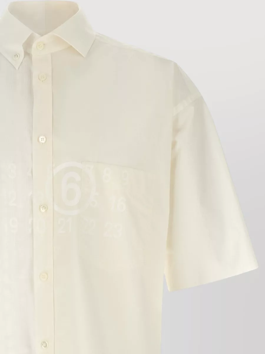 Mm6 Maison Margiela Mixed Fabric Shirt Short Sleeves Collar