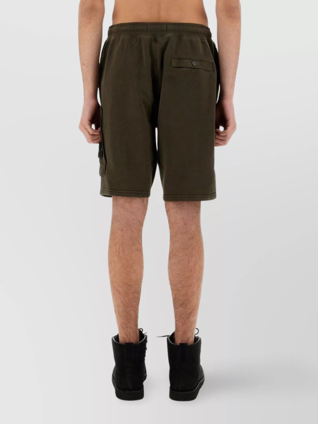 Stone Island Elastic Waistband Shorts With Back And Side Pockets