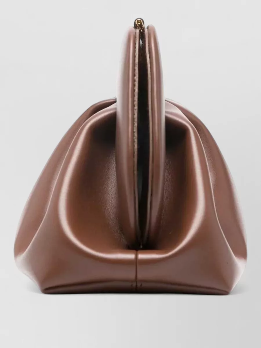 Themoiré Bios Medium Vegan Leather Gathered Clutch Bag