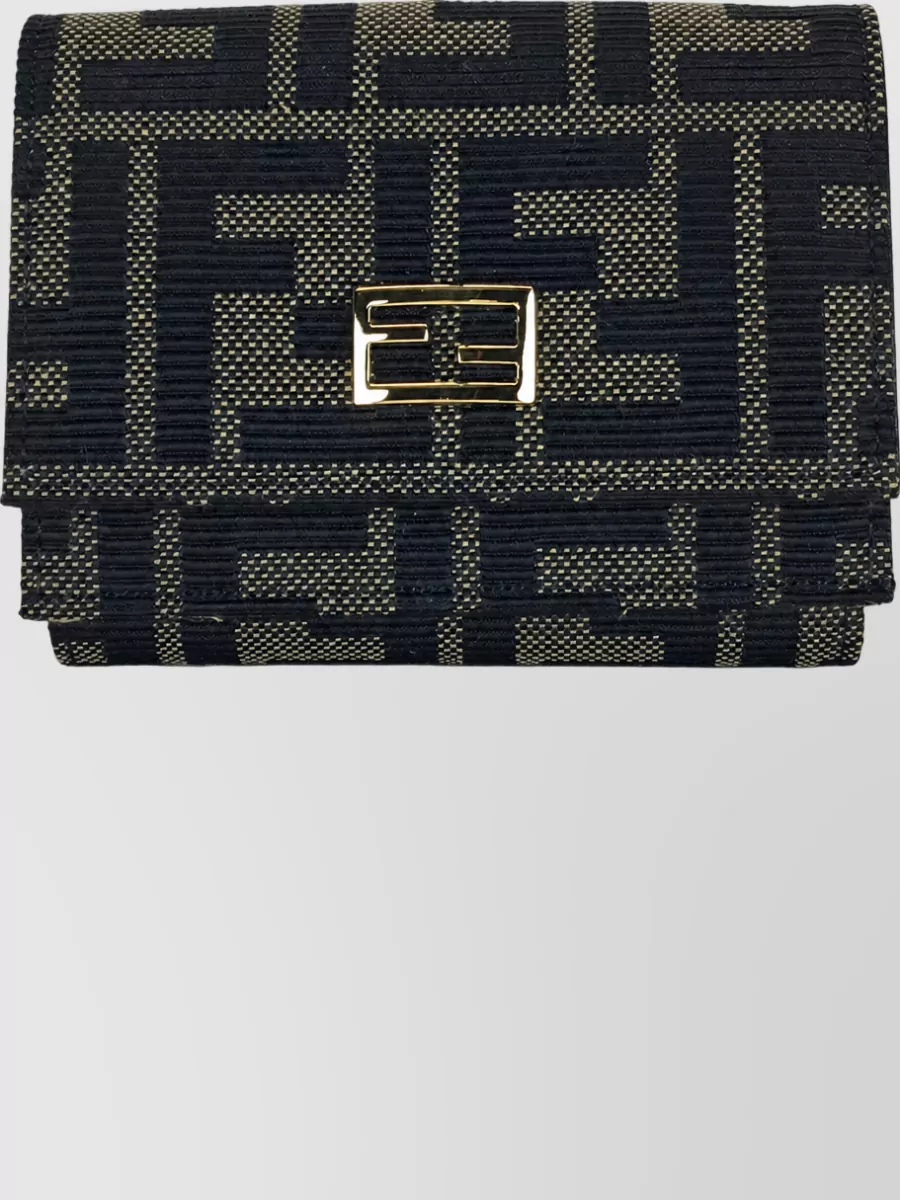Fendi jacquard compact wallet