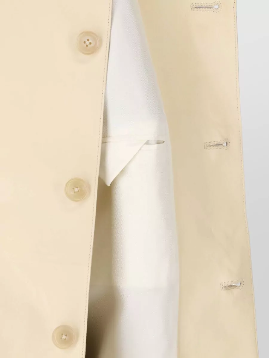 Jil Sander Leather Single-Breasted Coat