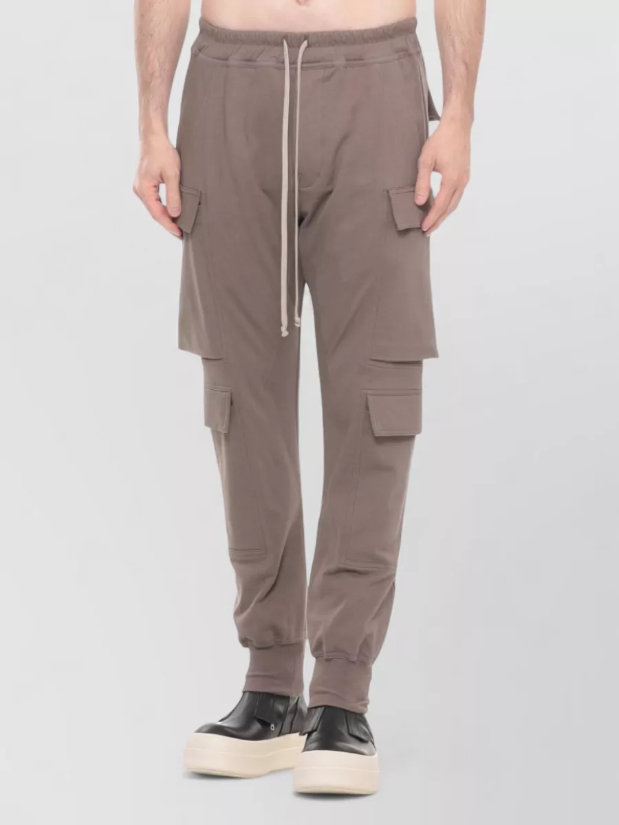 Rick Owens Cotton Straight-Leg Cargo Track Pants