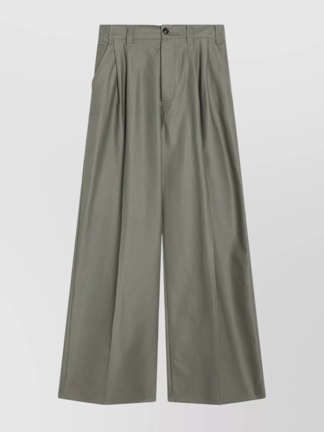 Maison Margiela Wide Leg Trousers Featuring Pleated Front In Gray