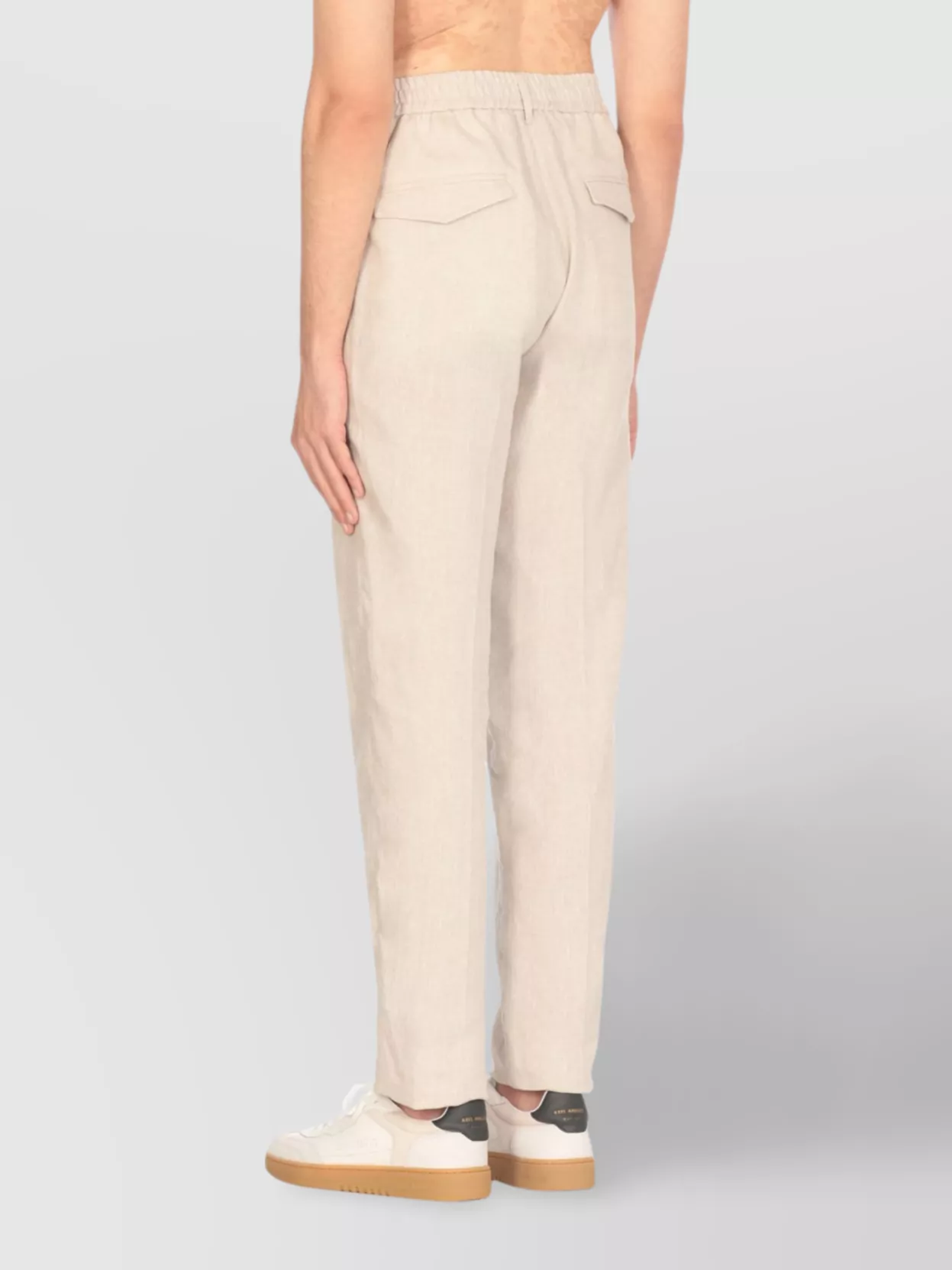 Peserico Wool And Silk Trousers With Drawstring Waist In White