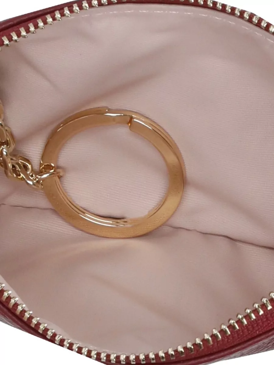 Coccinelle Leather Wallet Key Ring Pendant Detail